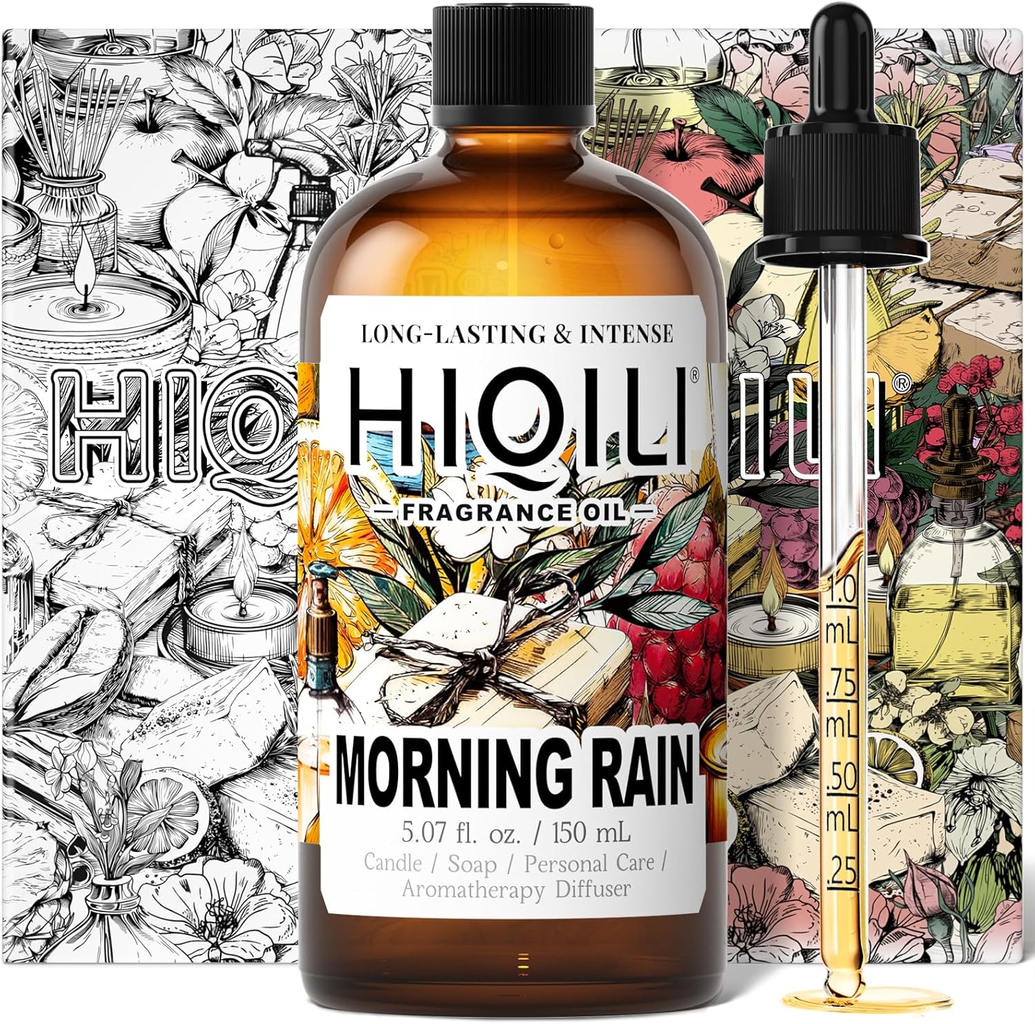 HIQILI Morning Rain Fragrance Oil for Soap, Candle & Hair Conditioner Making, Fresh Scent for Home, Car Diffuser - 5.07 Fl Oz-GlimoraGlow