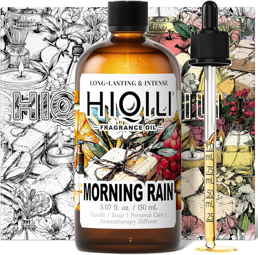 HIQILI Morning Rain Fragrance Oil for Soap, Candle & Hair Conditioner Making, Fresh Scent for Home, Car Diffuser - 5.07 Fl Oz-GlimoraGlow