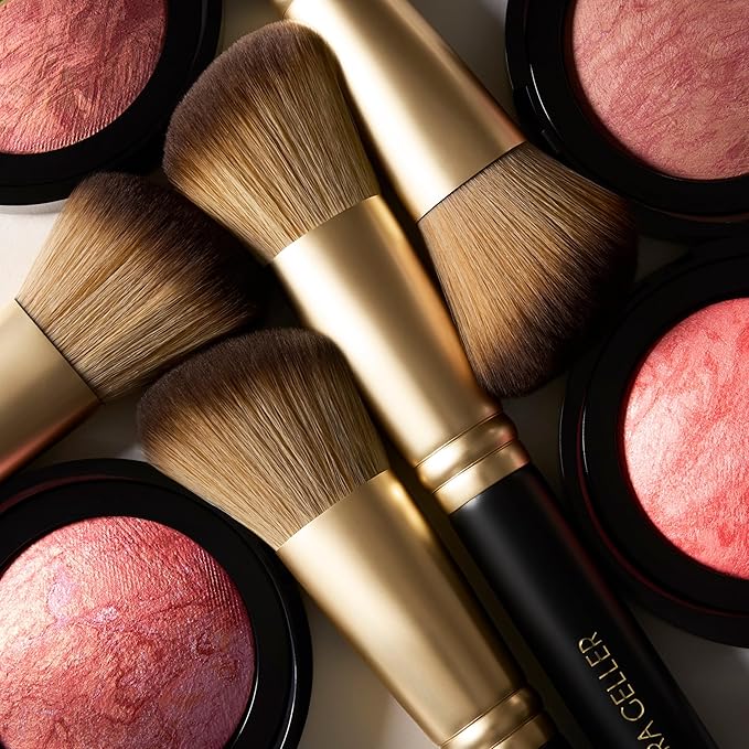 LAURA GELLER NEW YORK Angled Blush Brush with Black Wooden Handle & Dense Bristles for Makeup Application-GlimoraGlow
