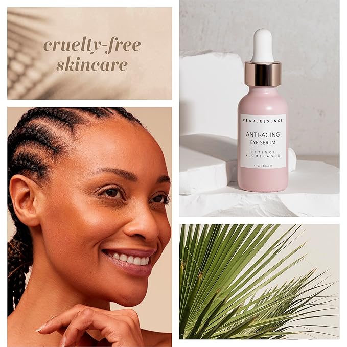 Pearlesssence Anti-Aging Eye Serum (Retinol + Collagen) - Helps Reduce Fine Lines & Wrinkles | Gentle & Lightweight Formula | Plumps & Tightens | Made in USA & Free (1oz)-GlimoraGlow
