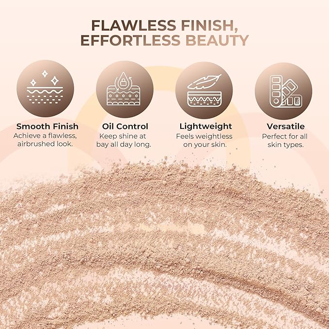 (12 Grams) (Light) Foundation Powder Refill By Sweet Face Minerals, Lightweight Mineral Loose Makeup Powder with SPF 20, Full Coverage Flawless Finish, Talc-free, Cruelty-Free, Refillable Pouch-GlimoraGlow