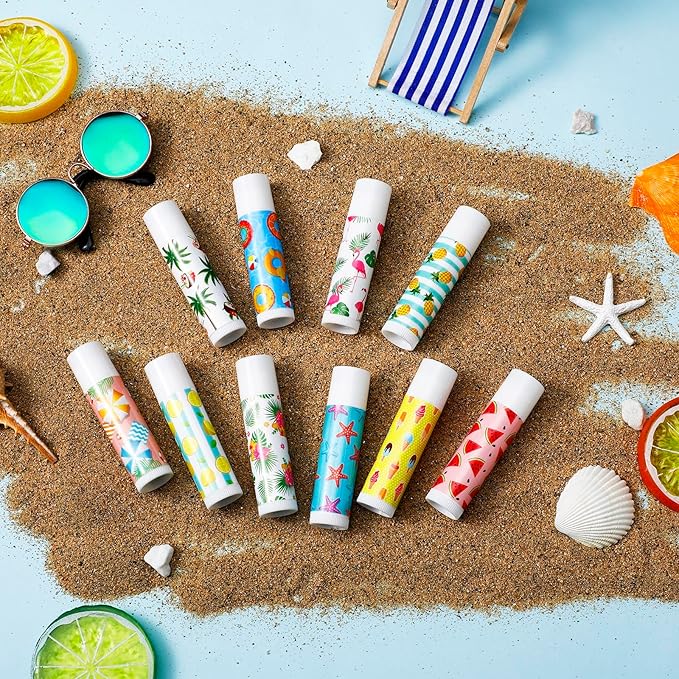 100 Pcs Summer Lip Balm Bulk Moisturizing Lip Balm Jasmine Flavor Lip Balms Cream Tropical Hawaiian Beach Luau Party Lip Care Product for Stocking Stuffers Beauty Gifts Women Men-GlimoraGlow