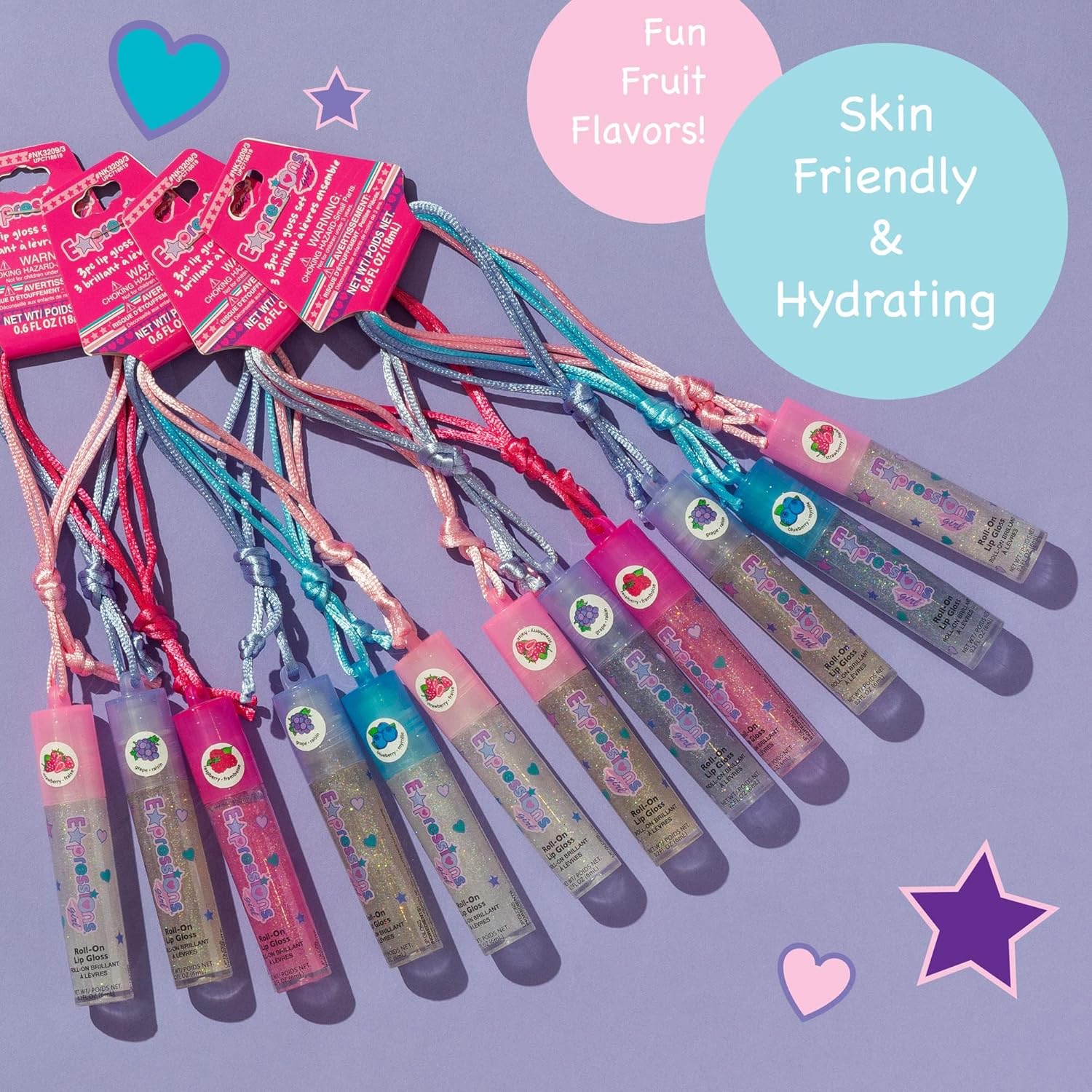 12pc Lip Gloss Necklace, Fruit Flavored Lip Gloss Set, Lip Gloss Value Pack, Teen Girls Party Favors, Non Toxic Lip Gloss Necklaces For Girls-GlimoraGlow