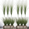 6PCS Fake Plants Artificial Wheat Grass Greenery Plastic Plants Fake Grass Artificial Plants for Outdoor Decor Artificial Grass Plant with Greenery Stems for Indoor Home Decoration 26.4"