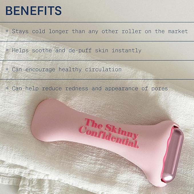 The Skinny Confidential HOT Mess Ice Roller for Face - Facial Roller Skincare Tools Contour, Tighten & De-Puff Skin - Self Care Beauty Gift for Women & Men for Clear, Radiant & Smoother-Looking Skin-GlimoraGlow