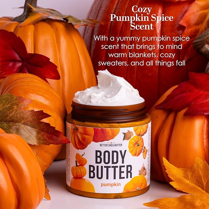 Pumpkin Body Butter with Organic Shea Butter | Pumpkin Spice Lotion for Women | Non Greasy Body Cream | Fall Body Care Favorite with Pumpkin Spice Scent-GlimoraGlow