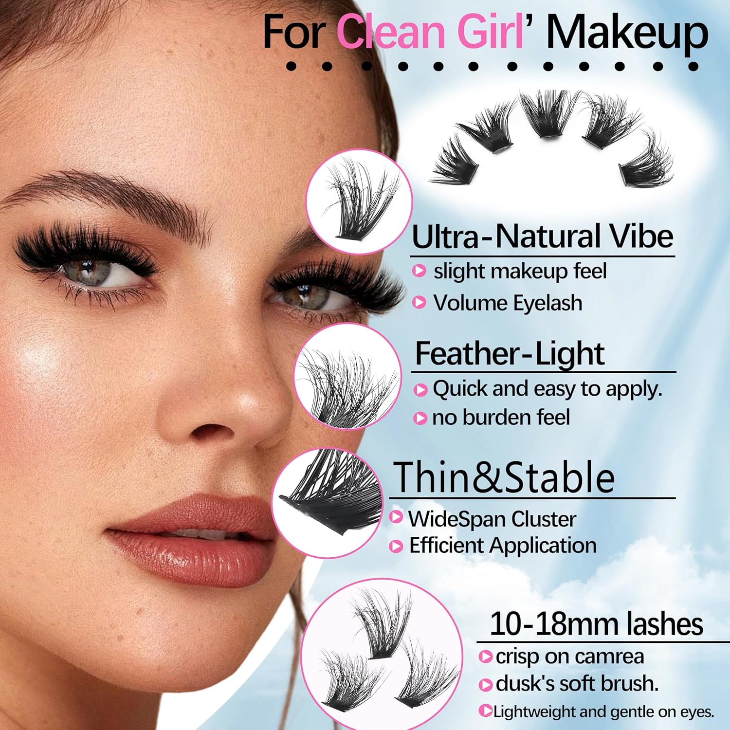 D Curl Volume Fake Eyelashes Lashes Cluster Kit Wispy Faux Mink Lashes 696Pcs Bulk Packs, DIY Individual Eyelash Extensions Wholesale Combo Pack with Glue|Tweezers|Removers-GlimoraGlow