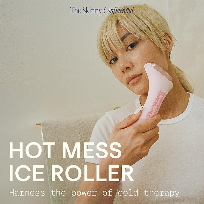 The Skinny Confidential HOT Mess Ice Roller for Face - Facial Roller Skincare Tools Contour, Tighten & De-Puff Skin - Self Care Beauty Gift for Women & Men for Clear, Radiant & Smoother-Looking Skin-GlimoraGlow