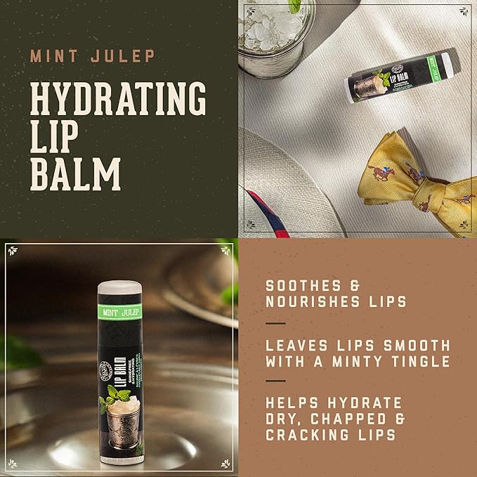 18.21 Man Made Lip Balm - Mint Julep Flavor, Lip Protectant Hydrates & Moisturizes with Beeswax, Cocoa Butter & Vitamin E - For chapped and dry lips-GlimoraGlow