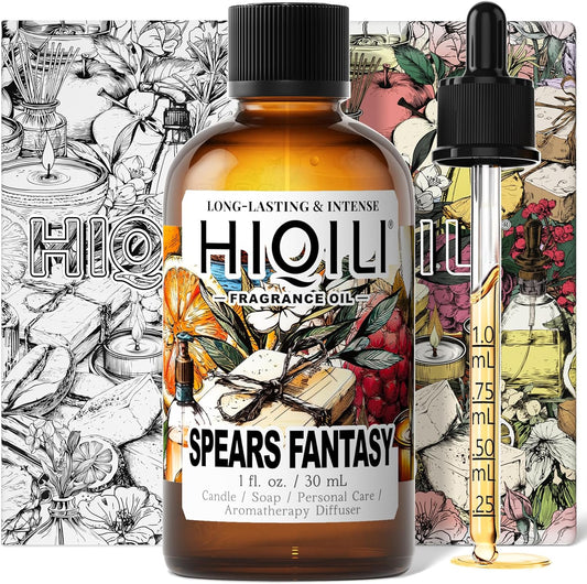 HIQILI Spears Fantasy Fragrance Oil for Home Diffuser, White Chocolate‌ & Cupcake‌ Scents, DIY Soap, Candle, Perfume Making, Long Lasting - 1 Fl Oz-GlimoraGlow