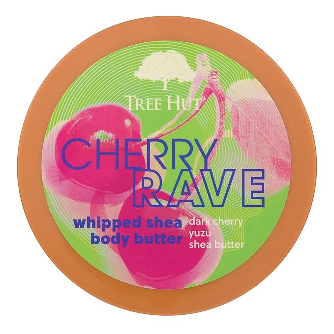 Tree Hut Cherry Rave Whipped Shea Body Butter | Long-lasting Hydration Leaves Skin Feeling Soft & Moisturized | Limited Edition Fall | Nourishing Essential Body Care | 8.4 fl oz.-GlimoraGlow