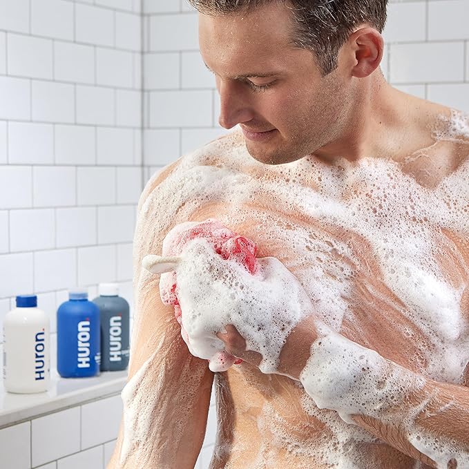 Huron Body Wash Scent Duo - Citrus + Eucalyptus & Sandalwood + Black Pepper Scents - Men’s Body Wash - Made With Coconut Oil, Vitamin E & Witch Hazel - Vegan, Cruelty-Free - 2 Pack, 12.2 fl oz-GlimoraGlow