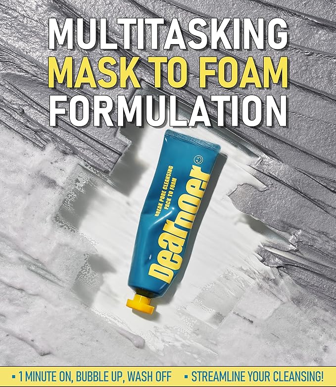 Break Pore Cleansing Pack to Foam – 3-in-1 Korean Skin Care Wash-Off Mask & Exfoliator & Cleanser w/Charcoal and Salicylic Acid – AHA, BHA, PHA for Oily, Congested Skin (3.38 fl oz)-GlimoraGlow