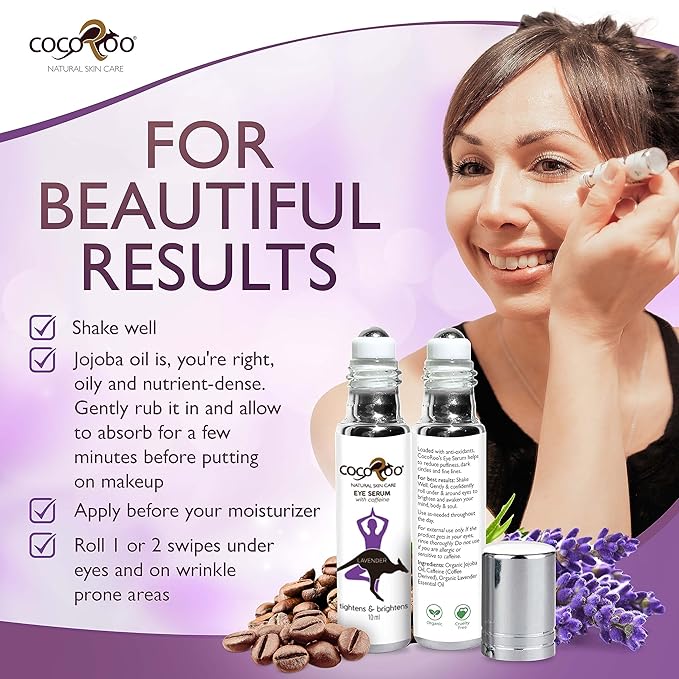 Caffeinated Eye Serum, Nutrient-Dense, 100% Pure, Natural & Vegan (Lavender)-GlimoraGlow