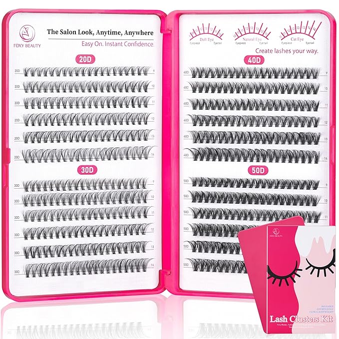 Lash Clusters - Lash Clusters Kit Lash Extension Kit Cluster Eyelash Extensions Eyelash Clusters 20D30D40D50D-0.07D-GlimoraGlow