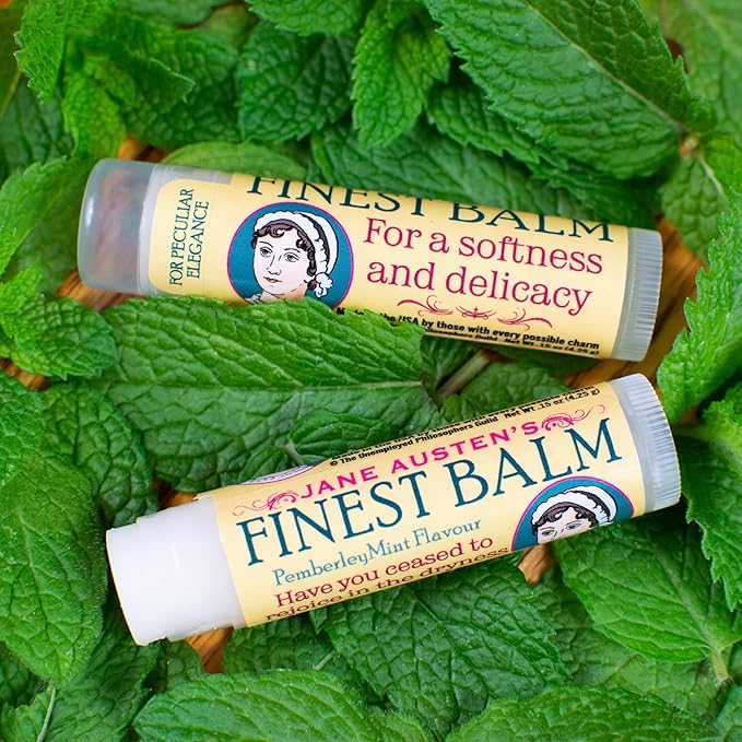 Jane Austen's Finest Balm, Lip Balm Tube, Peppermint Flavored - Cruelty-Free and Made in the USA from Natural and Imported Ingredients-GlimoraGlow