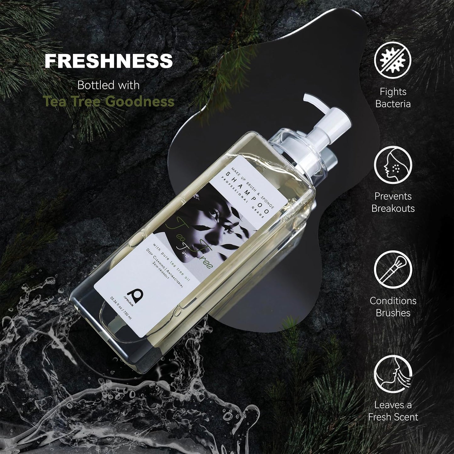 Electric Makeup Brush Cleaner Bundle with Tea Tree Oil Cleaner 25.36 fl.oz-GlimoraGlow