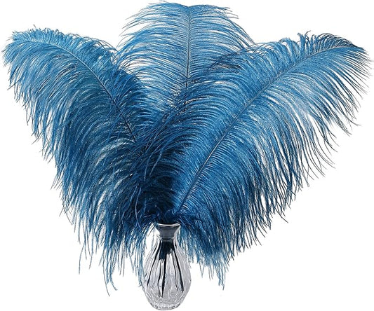 Larryhot 16-18inch Long Ostrich Feathers - 10pcs Feathers Centerpieces for Tables,Wedding Party and Home Decorations (Turquoise)