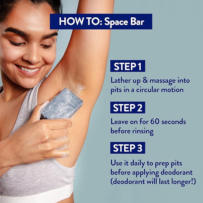 Megababe Underarm Bar Soap - Space Bar | With Detoxifying Charcoal for Odor Control | 4.5 oz-GlimoraGlow