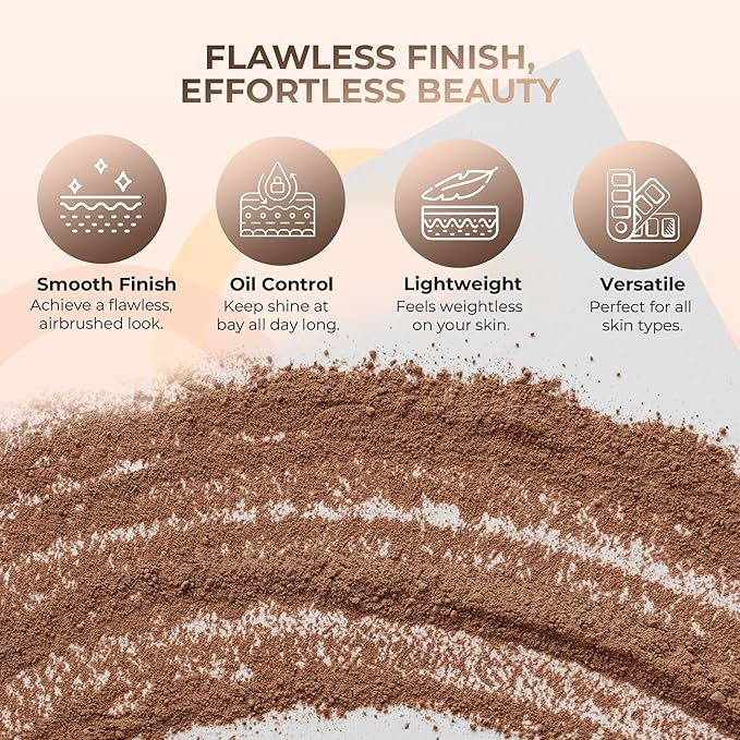 (12 Gram Bag) (EBONY) Foundation Powder Refill By Sweet Face Minerals, Lightweight Mineral Loose Makeup Powder with SPF 20, Full Coverage Flawless Finish, Talc-free, Cruelty-Free, Refillable Pouch-GlimoraGlow