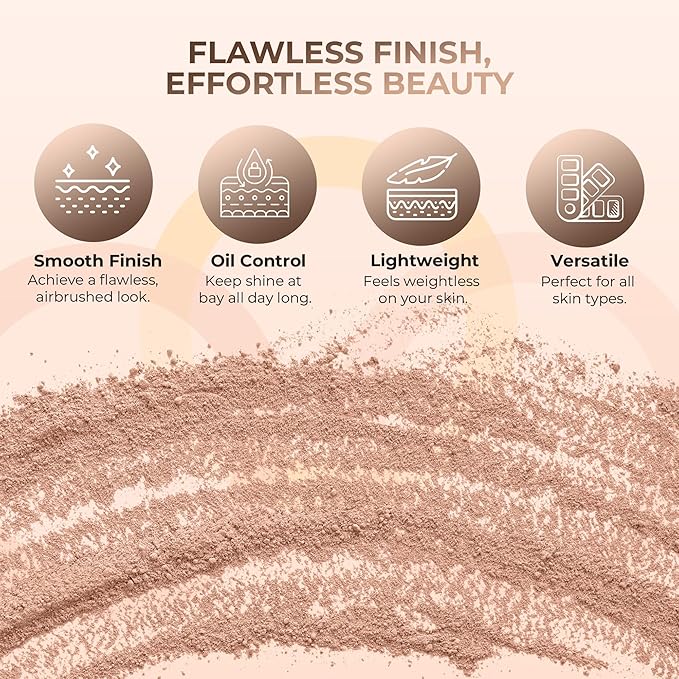 (1 Ounce Bag) BEIGE Foundation Powder Refill By Sweet Face Minerals, Lightweight Mineral Loose Makeup Powder with SPF 20, Full Coverage Flawless Finish, Talc-free, Cruelty-Free, Refillable Pouch-GlimoraGlow