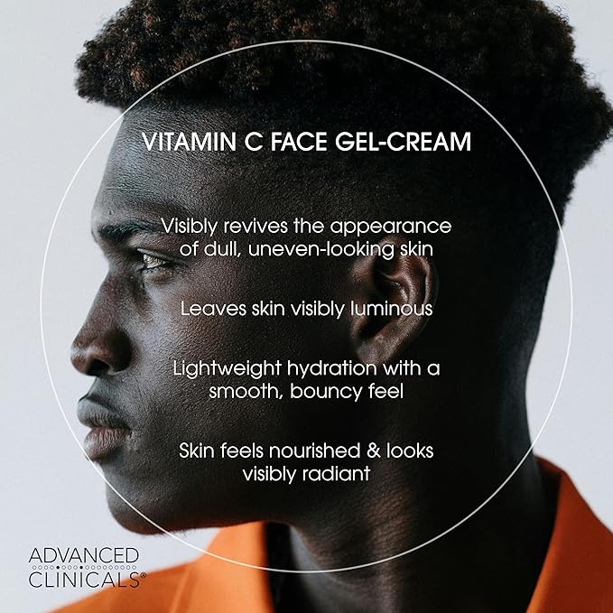 Advanced Clinicals Brightening Vitamin C Face Cream Gel With Niacinamide + Hyaluronic Acid | Vitamin C Moisturizer Lotion For Face Visibly Diminishes Look Of Dark Spots & Uneven Skin Tone, 2.5 Fl Oz-GlimoraGlow