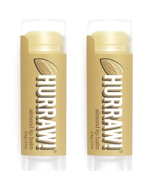 Hurraw! Almond Lip Balm, 2 Pack: Organic, Certified Vegan, Cruelty and Gluten Free. Non-GMO, 100% Natural Ingredients. Bee, Shea, Soy and Palm Free. Made in USA-GlimoraGlow