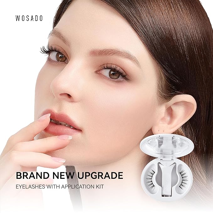 Soft Magnetic Eyelashes Kit with Applicator, No.14 Frost Black, Reusable Glue-free Wispy Magnetic Lashes, Cruelty-free False Lashes, Waterproof, Lightweight, Suit for Heavy Makeup-GlimoraGlow