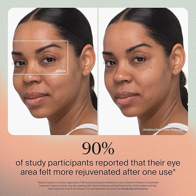 Therabody TheraFace Depuffing Wand – Cold and Heat Skincare Treatment to Depuff and Glow; Beauty Wand, Face Roller and Eye Massager for Eye Puffiness, Dark Circles and Skin Radiance (White)-GlimoraGlow