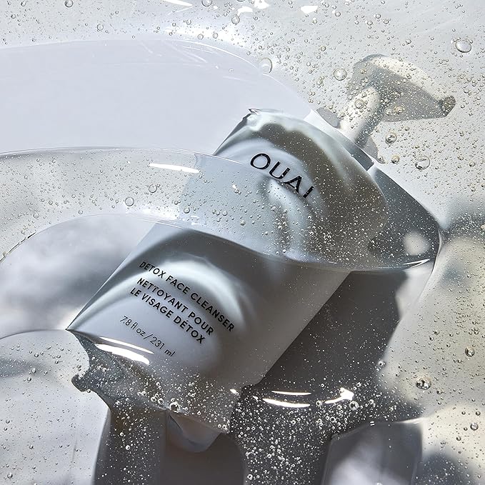 OUAI Detox Facial Cleanser - Deep Cleansing Face Wash with Glycolic Acid, Niacinamide & PHA - Removes Sweat, Dirt & Oil Without Drying - Gentle Face Cleanser for Post-Workout (7.8 Fl Oz)-GlimoraGlow