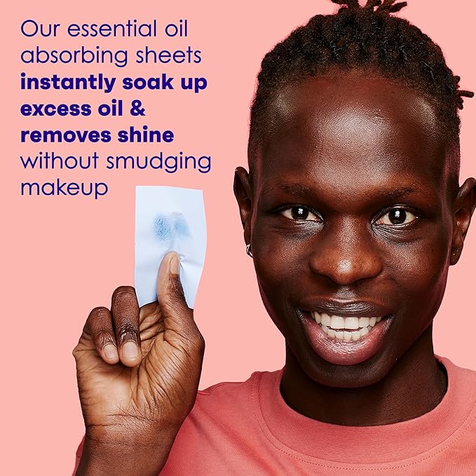 Clean & Clear Oil Absorbing Facial Sheets, Portable Blotting Papers for Face & Nose, Absorbing Blotting Sheets for Oily Skin to Instantly Remove Excess Oil & Shine, 3 x 50 ct-GlimoraGlow