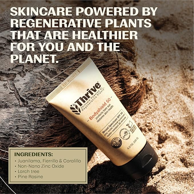 Thrive Natural Care Reef Safe Sunscreen SPF50 - Hawaii 104 Reef Act Compliant - Mineral Sunscreen Non-Nano Zinc Oxide - Vegan, (5.8 Oz (Pack of 2))-GlimoraGlow