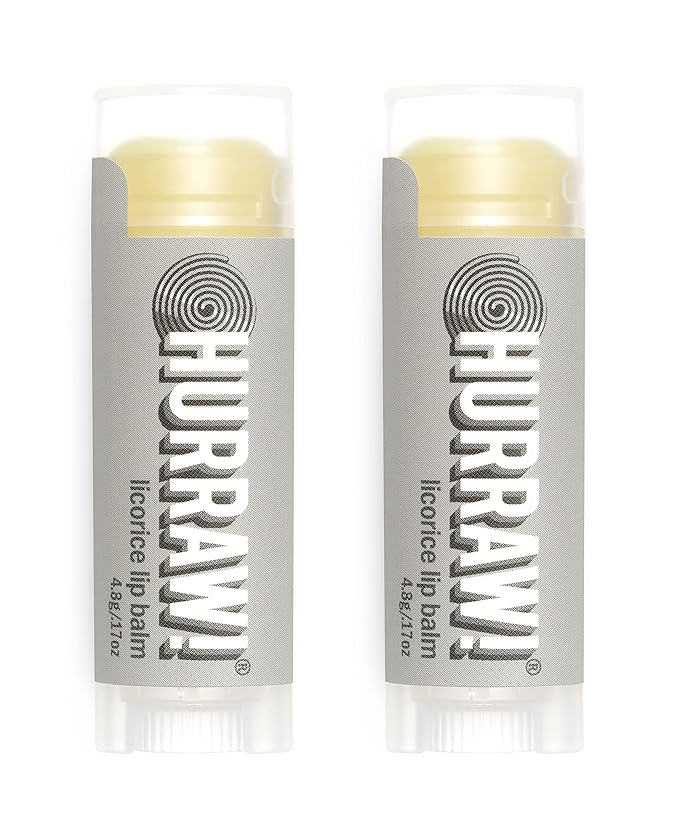 Hurraw! Licorice Lip Balm, 2 Pack: Organic, Certified Vegan, Cruelty and Gluten Free. Non-GMO, 100% Natural Ingredients. Bee, Shea, Soy and Palm Free. Made in USA-GlimoraGlow
