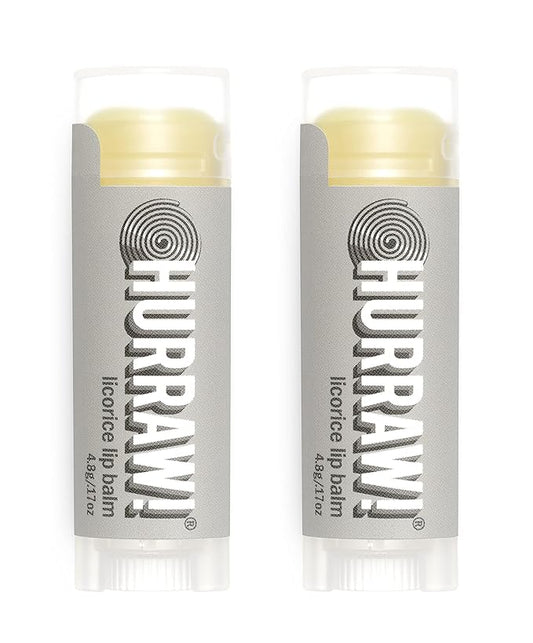 Hurraw! Licorice Lip Balm, 2 Pack: Organic, Certified Vegan, Cruelty and Gluten Free. Non-GMO, 100% Natural Ingredients. Bee, Shea, Soy and Palm Free. Made in USA-GlimoraGlow