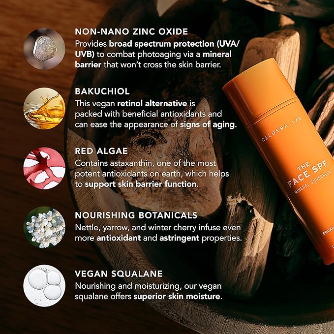 Caldera + Lab The Face SPF, No White Cast Mineral Sun Screen with SPF 30-GlimoraGlow