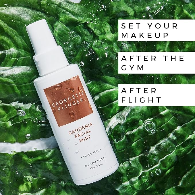Georgette Klinger Gardenia Facial Mist - Collagen-Infused Face Spray, Long-Lasting Makeup, Hydration for Dewy and Smooth Skin, Anti Aging for All Skin Types- 4.2 oz-GlimoraGlow