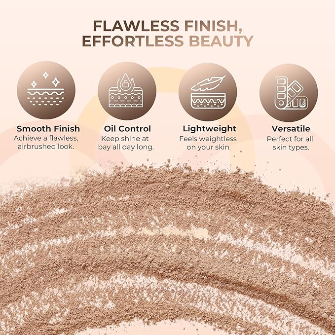 (8 Ounce) (Light Tan) Foundation Powder Refill By Sweet Face Minerals, Lightweight Mineral Loose Makeup Powder with SPF 20, Full Coverage Flawless Finish, Talc-free, Cruelty-Free, Refillable Pouch-GlimoraGlow