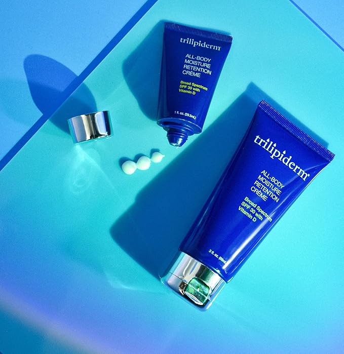 Trilipiderm All-Body Moisture Retention Crème with SPF 30, Vitamin D - 3oz Travel Size Sunscreen-GlimoraGlow
