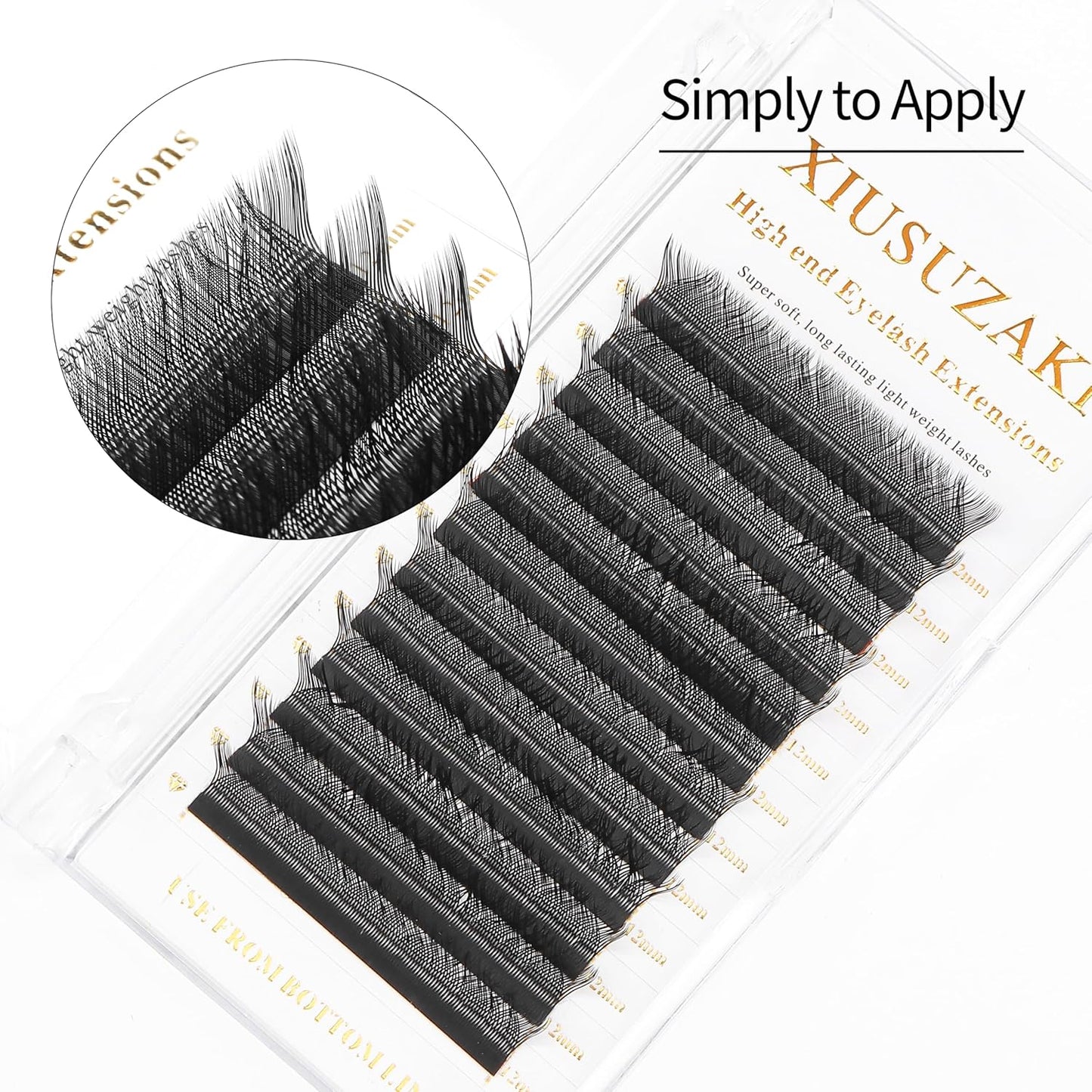 W Lash Extensions 5D Eyelash Extensions W Shape 0.07mm Thickness L Curl 9mm Premade Fans W Lashes Individual Lashes Matte Black 12 Rows False Eyelashes Volume Lashes(W-5D-0.07-L,9mm)-GlimoraGlow