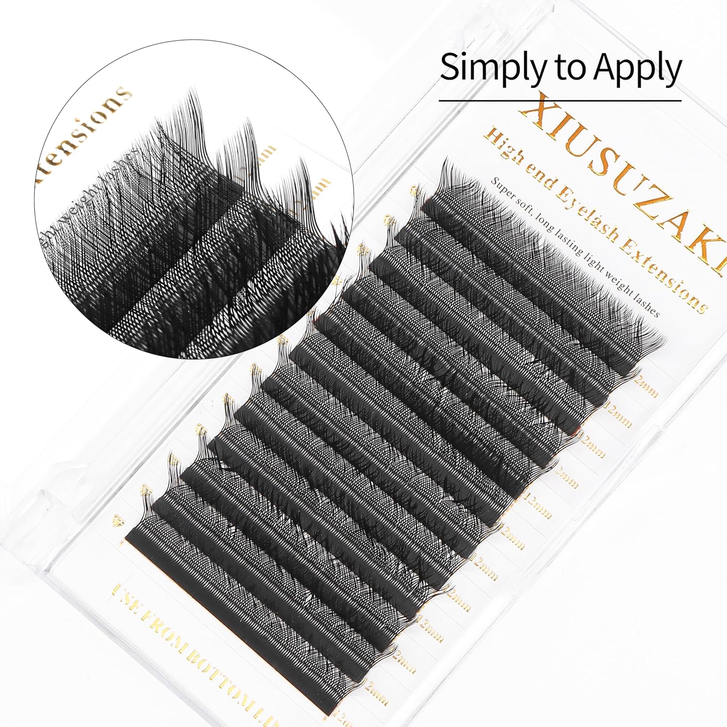 W Lash Extensions 5D Eyelash Extensions W Shape 0.07mm Thickness L Curl 9mm Premade Fans W Lashes Individual Lashes Matte Black 12 Rows False Eyelashes Volume Lashes(W-5D-0.07-L,9mm)-GlimoraGlow