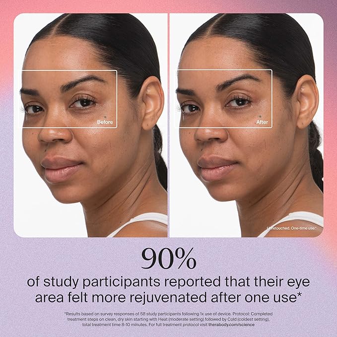 Therabody TheraFace Depuffing Wand – Cold and Heat Skincare Treatment to Depuff and Glow; Beauty Wand, Face Roller and Eye Massager for Eye Puffiness, Dark Circles and Skin Radiance (Indigo)-GlimoraGlow