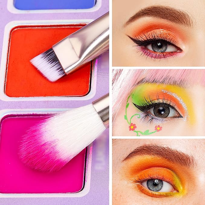 Jessup Makeup Brushes Set Professional, 25PCS Pink Premium Natural Powder Foundation Eyeshadow Blending Concealer Blusher Highlight Labeled Brushes, T290-GlimoraGlow