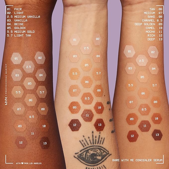 NYX PROFESSIONAL MAKEUP Bare With Me Concealer Serum, Up To 24Hr Hydration - Deep (Pack of 2)-GlimoraGlow