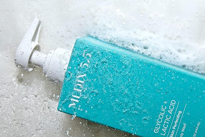 MEDIX 5.5 Body Scrub Skin Care Glycolic Acid Exfoliating Body Cleanser KP Bump Eraser | AHA + Lactic Acid Anti Aging All Skin Type Wash | Keratosis Pilaris & Acne | Body & Face Wash Exfoliate, 2-Pack-GlimoraGlow