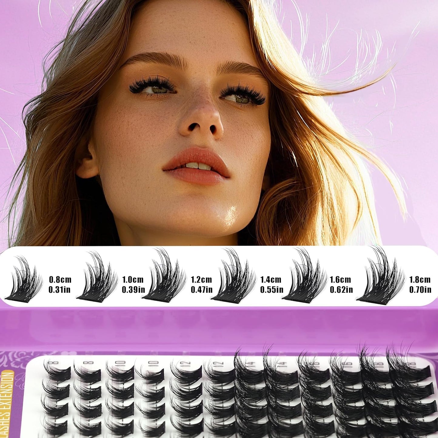 3 Styles Lash Clusters Kit Bulk Packs with 2×Bond&Seal Volume/Manga/ultra/Dramatic Eyelash Extensions 8-18mm lashes Clusters Kit Wispy D Curl Individual Fake Eyelashes Kit DIY at Home Easily-GlimoraGlow