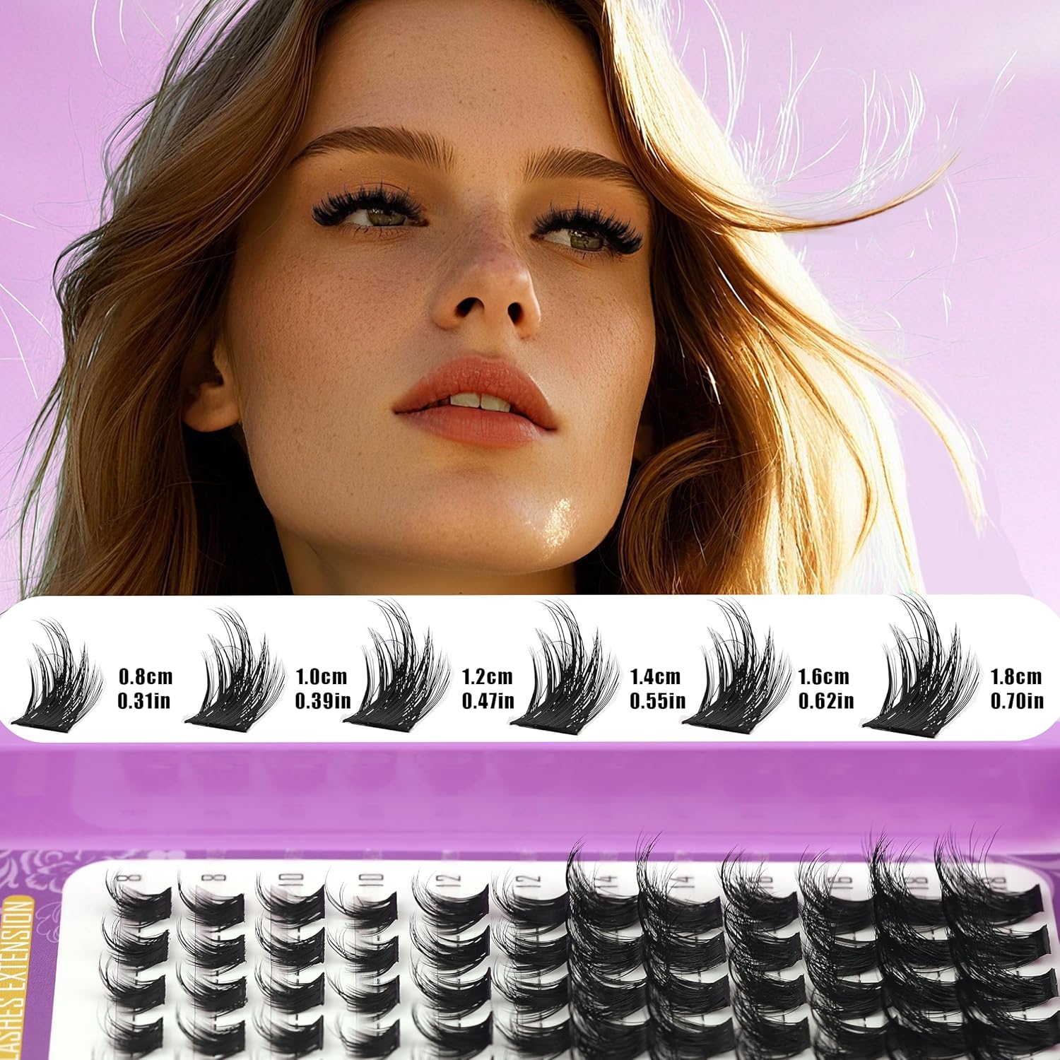 3 Styles Lash Clusters Kit Bulk Packs with 2×Bond&Seal Volume/Manga/ultra/Dramatic Eyelash Extensions 8-18mm lashes Clusters Kit Wispy D Curl Individual Fake Eyelashes Kit DIY at Home Easily-GlimoraGlow