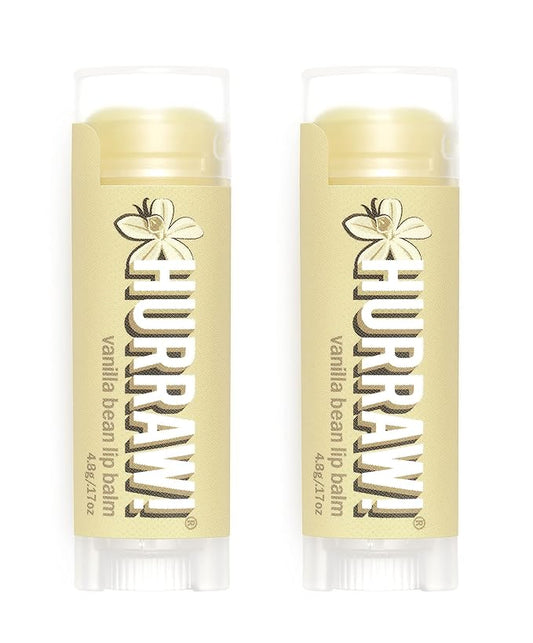 Hurraw! Vanilla Bean Lip Balm, 2 Pack: Organic, Certified Vegan, Cruelty and Gluten Free. Non-GMO, 100% Natural Ingredients. Bee, Shea, Soy and Palm Free. Made in USA-GlimoraGlow