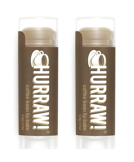 Hurraw! Coffee Bean Lip Balm, 2 Pack: Organic, Certified Vegan, Cruelty and Gluten Free. Non-GMO, 100% Natural Ingredients. Bee, Shea, Soy and Palm Free. Made in USA-GlimoraGlow