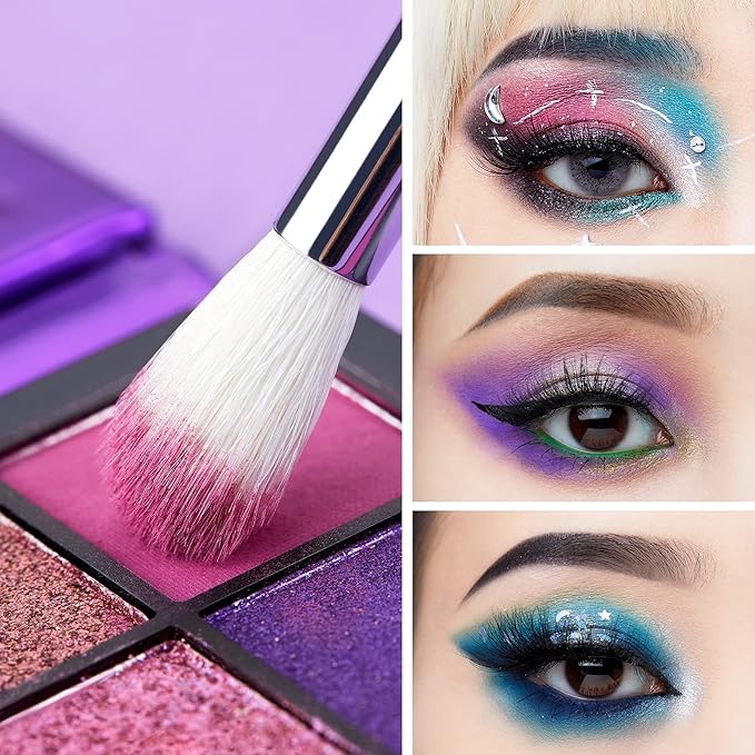 Jessup Eye Makeup Brushes Set Professional 15pcs with Eyeshadow Blending Concealer Eyebrow Eyliner Brush (Pearl Black/Silver)-GlimoraGlow