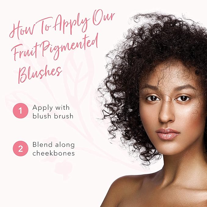 100% PURE Powder Blush (Fruit Pigmented), Chiffon, Soft Shimmery Finish, Nourishes Skin w/Rosehip Oil, Cocoa Butter, Natural Makeup (Soft Pink) - .32 oz-GlimoraGlow